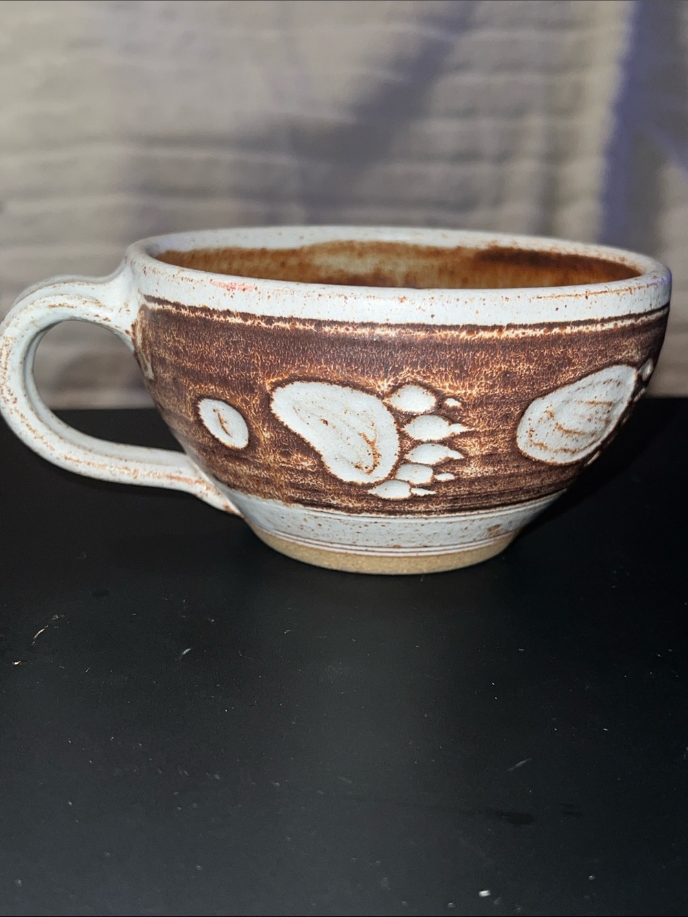 Artisan Hand-Thrown Stoneware Bear Paw Soup Mug Bowl - Rustic Cabin